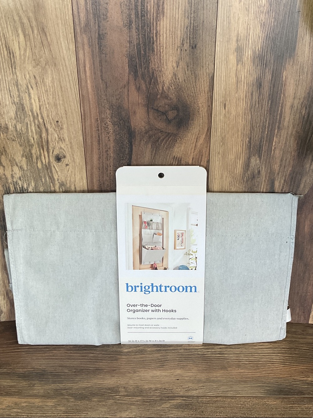 brightroom Over-the-Door Organizer with Hooks — Light Gray